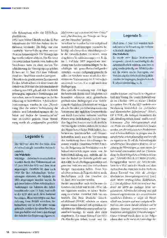 Vorschauseite 3: Die Jahre 1949 bis 1970 zeigen Ringen um Fortschritte, aber auch ideologische Infiltration Teil 2 Der Arbeitsschutz der DDR in der Ära Ulbricht