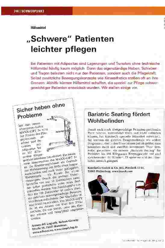 Vorschauseite 1: Schwere Patienten leichter pflegen