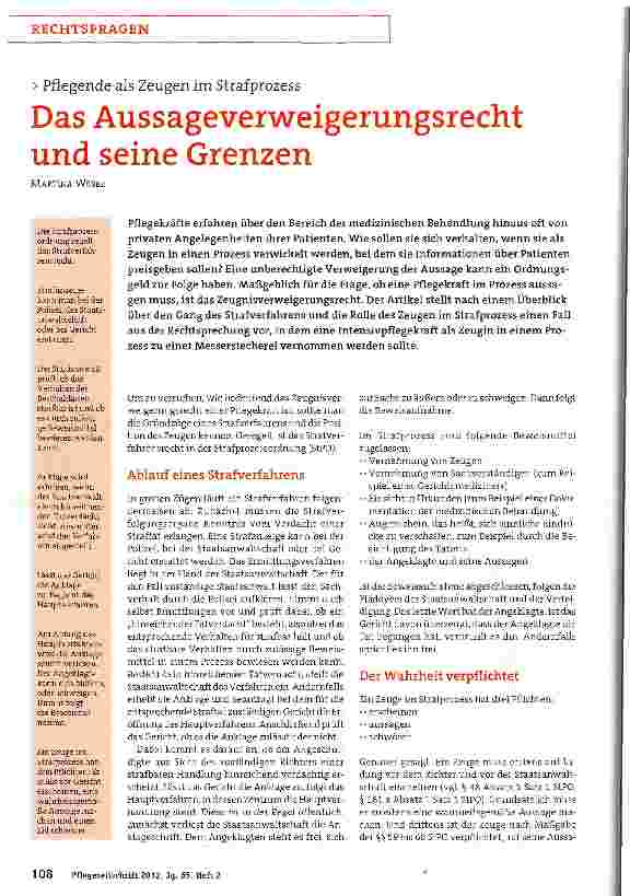 Vorschauseite 1: Das Aussageverweigerungsrecht und seine Grenzen