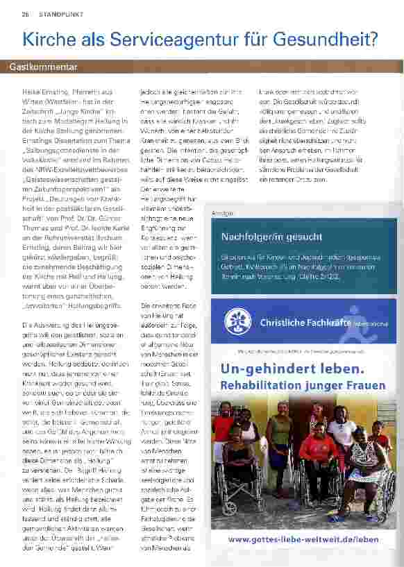 Vorschauseite 1: Kirche als Serviceagentur für Gesundheit?