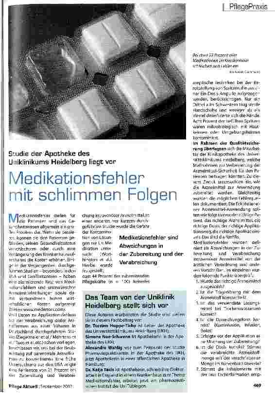 Vorschauseite 1: Medikationsfehler mit schlimmen Folgen