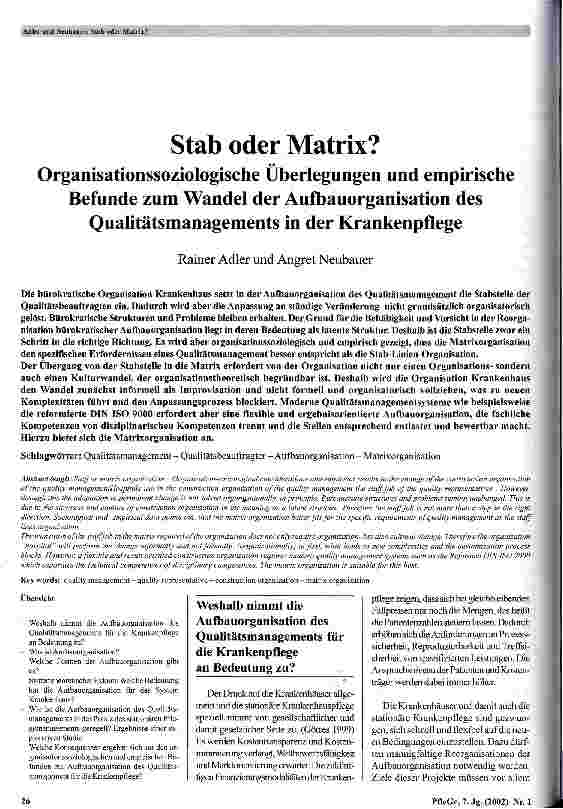 Vorschauseite 1: Stab oder Matrix?