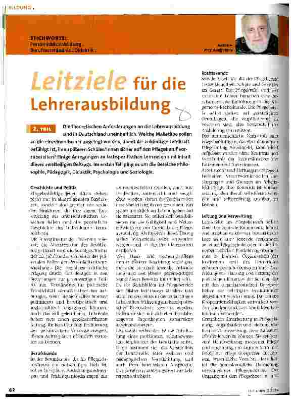 Vorschauseite 1: Leitziele für die Lehrerausbildung 2. Teil