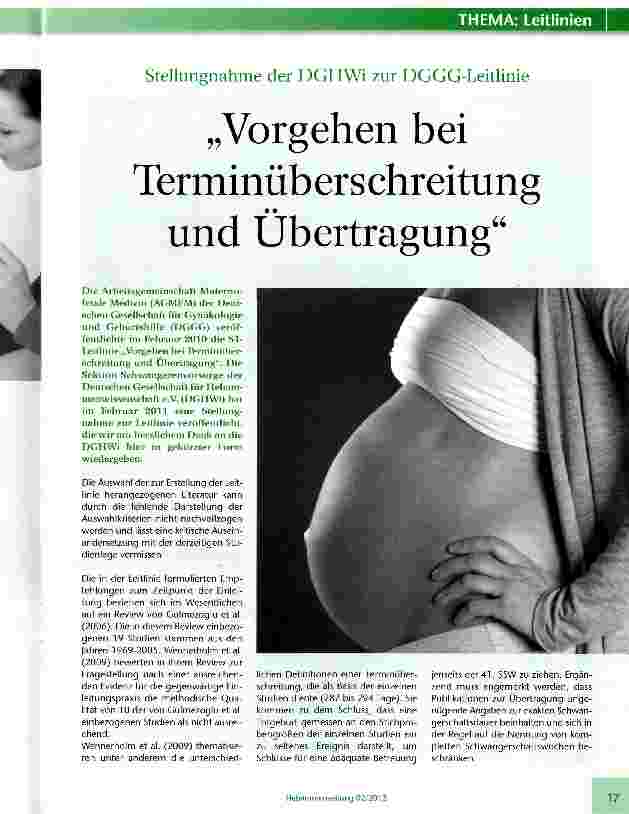 Vorschauseite 1: Vorgehen bei Terminüberschreitung und Übertragung