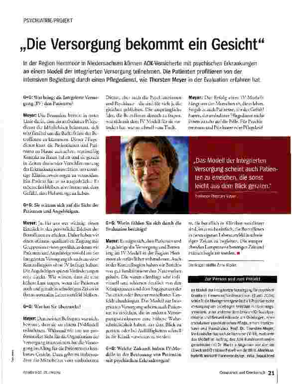 Vorschauseite 1: „Die Versorgung bekommt ein Gesicht