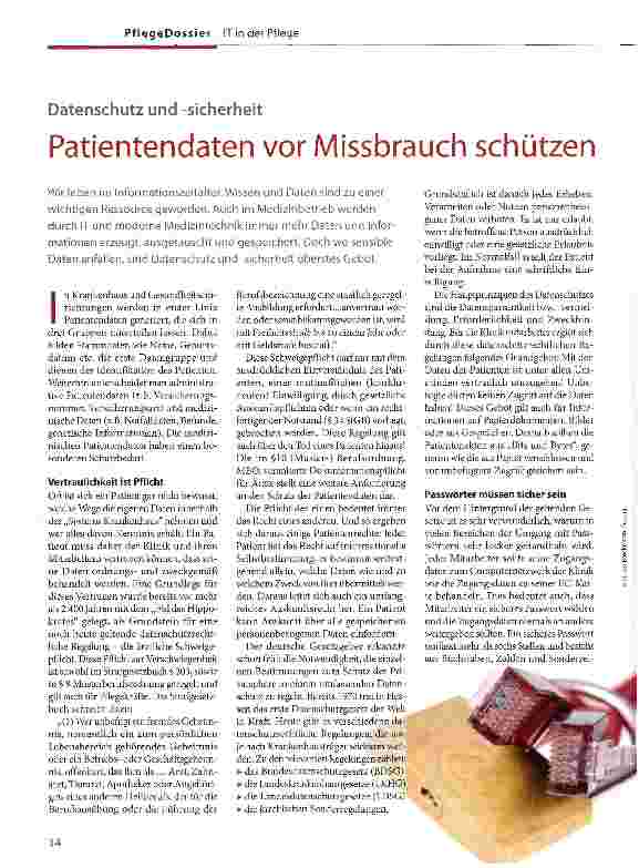 Vorschauseite 1: Patientendaten vor Missbrauch schützen