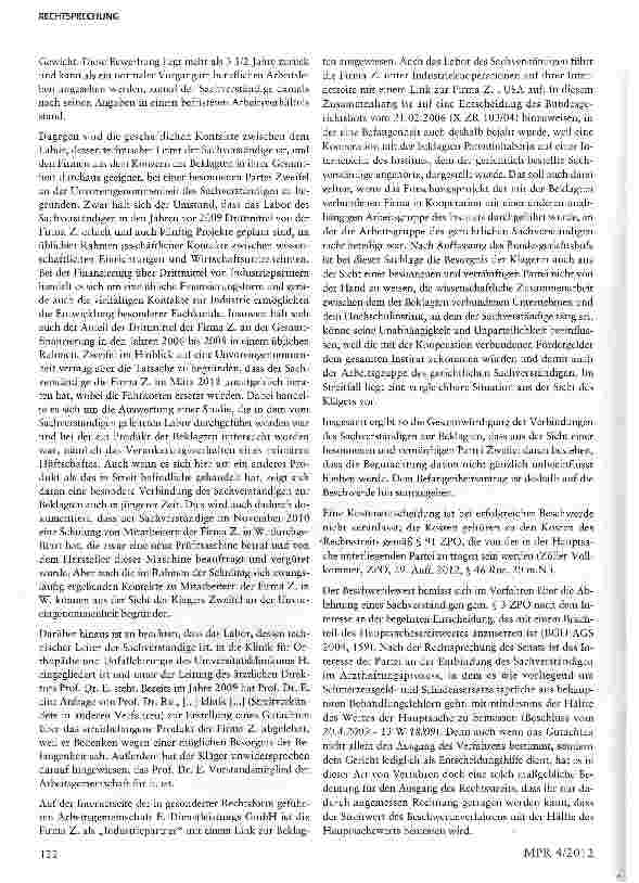 Vorschauseite 4: Ablehnung eines Sachverständigen wegen Befangenheit