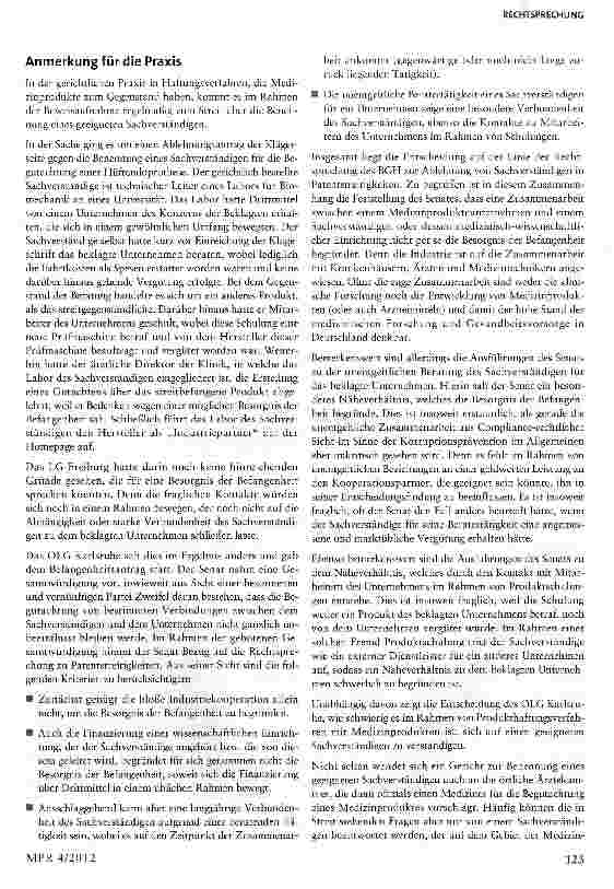 Vorschauseite 5: Ablehnung eines Sachverständigen wegen Befangenheit