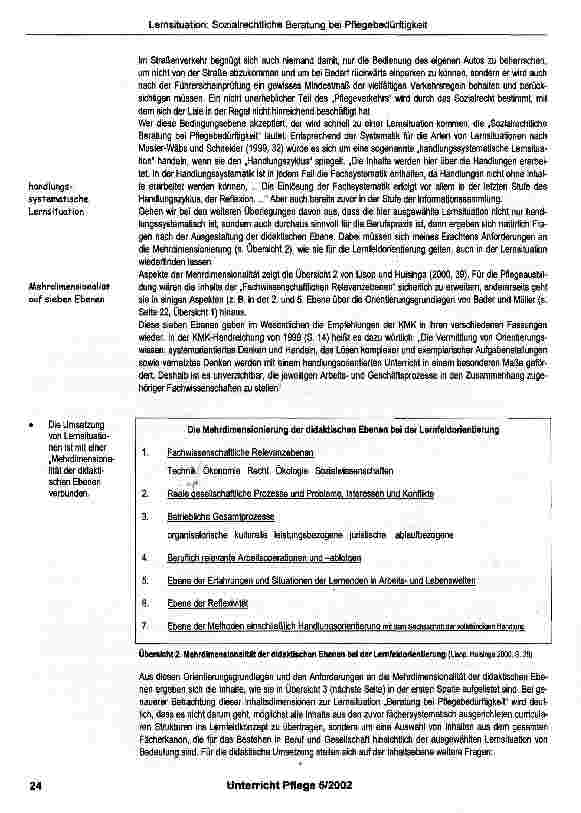 Vorschauseite 4: Lernsituation: Sozialrechtliche Beratung bei Pflegebedürftigkeit