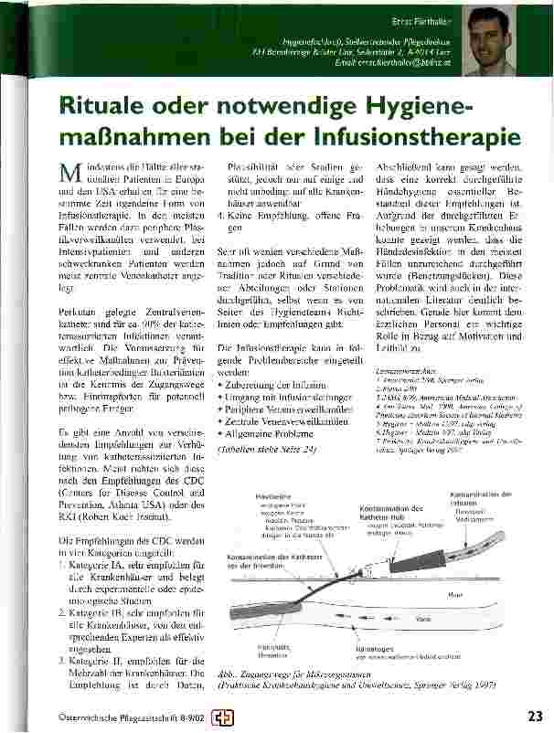 Vorschauseite 1: Rituale oder notwendige Hygienemaßnahmen bei der Infusionstherapie