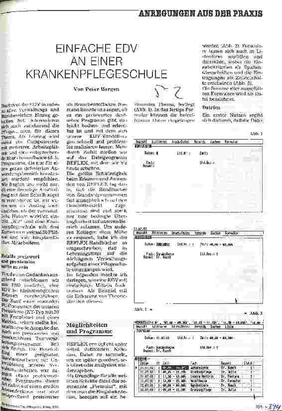 Vorschauseite 1: Einfache EDV an einer Krankenpflegeschule