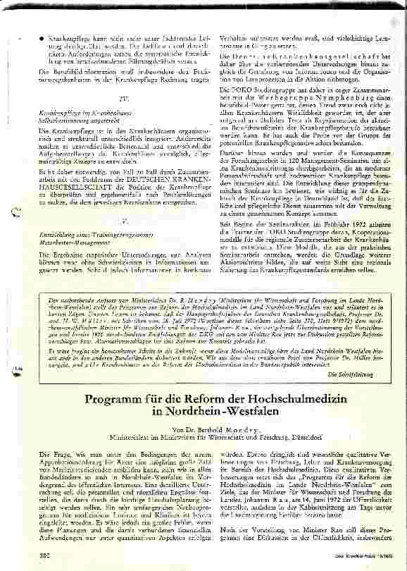 Vorschauseite 4: Thema Gemeinschaftswerbung für den Nachwuchs in den Krankenpflegeberufen vor der Presse in Bonn