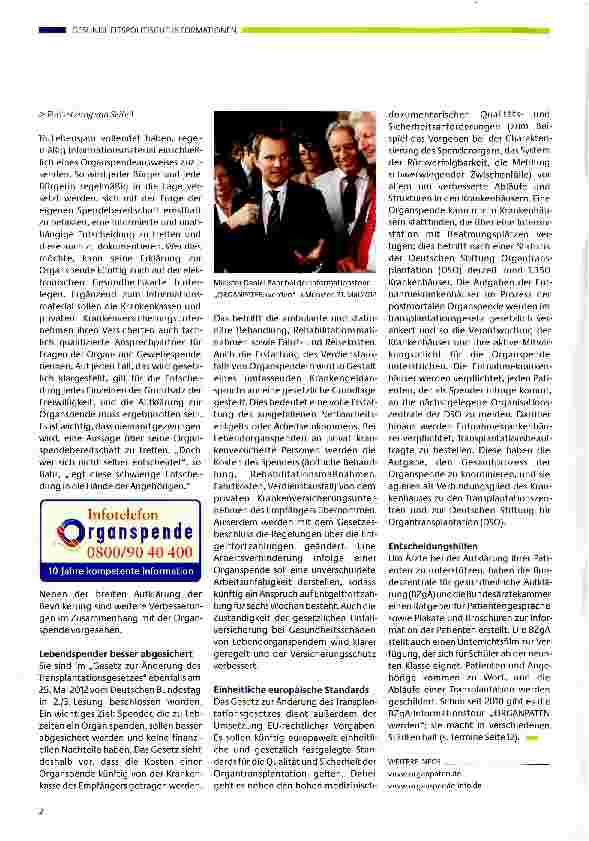 Vorschauseite 2: Organspende neu geregelt