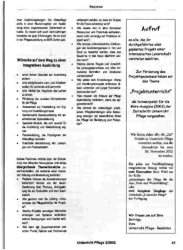 Vorschauseite 3: Resümee der Tagung