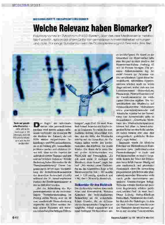 Vorschauseite 1: Welche Relevanz haben Biomarker?