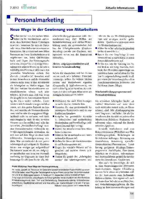 Vorschauseite 1: Neue Wege in der Gewinnung von Mitarbeitern