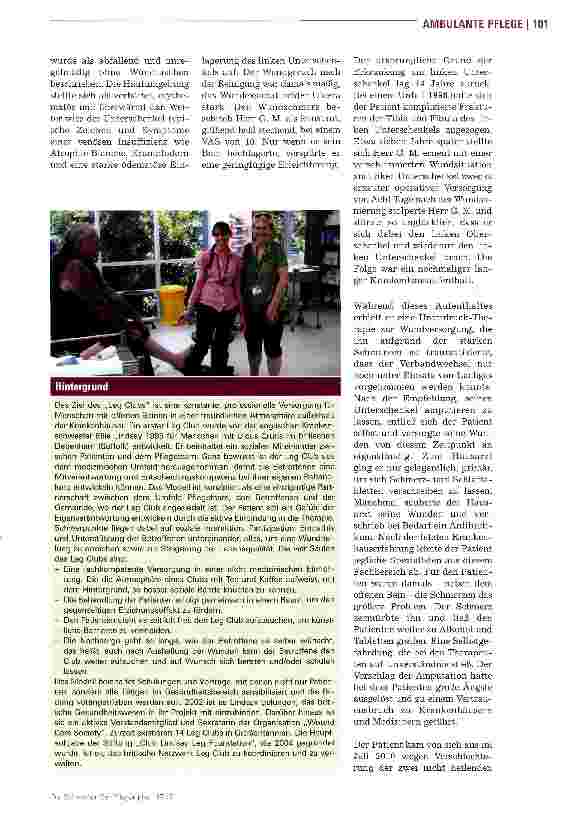 Vorschauseite 2: Wundversorgung nach britischem VorbildEin Leg Club auch für Deutschland