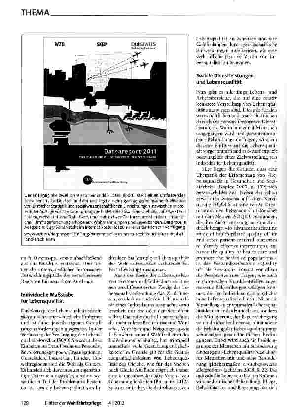 Vorschauseite 6: Lebensqualität Eine über Wachstum und Wohlstand hinausgehende gesellschaftliche Leitidee