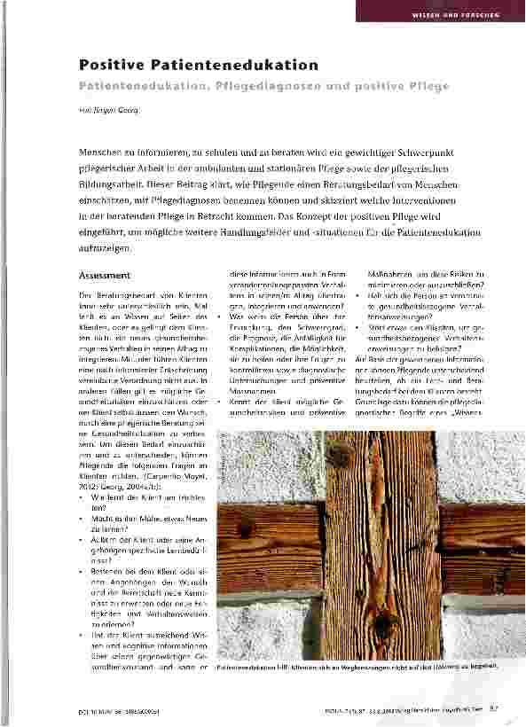 Vorschauseite 1: Positive Patientenedukation