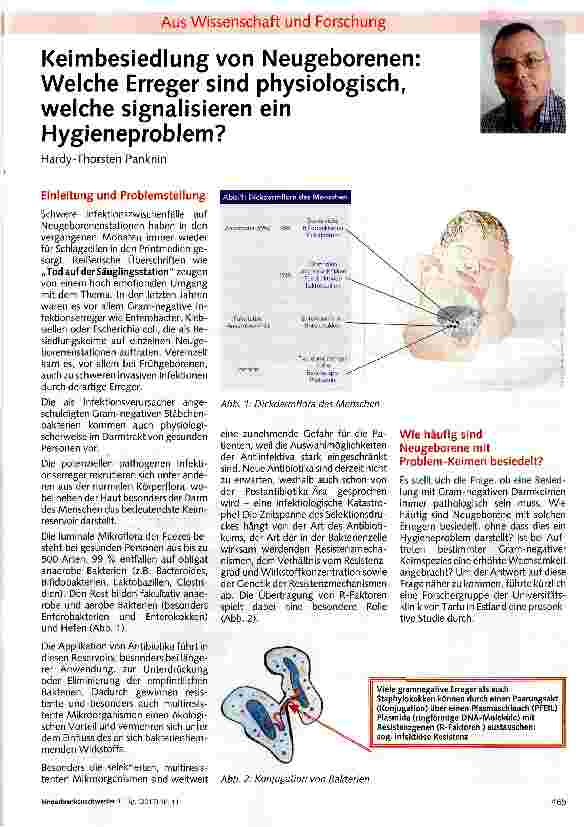 Vorschauseite 1: Keimbesiedlung von Neugeborenen Welche Erreger sind physiologisch, welche signalisieren ein Hygieneproblem?