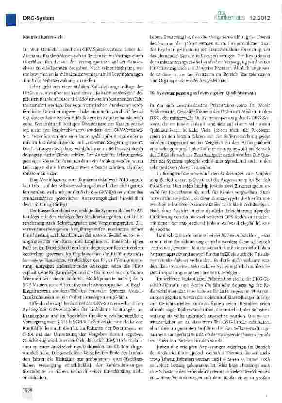 Vorschauseite 3: Differenzierte Weiterentwicklung des Fallpauschalensystems