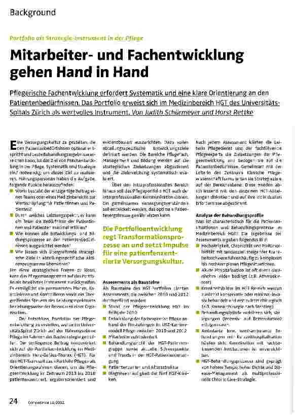 Vorschauseite 1: Mitarbeiterund Fachentwicklung gehen Hand in Hand