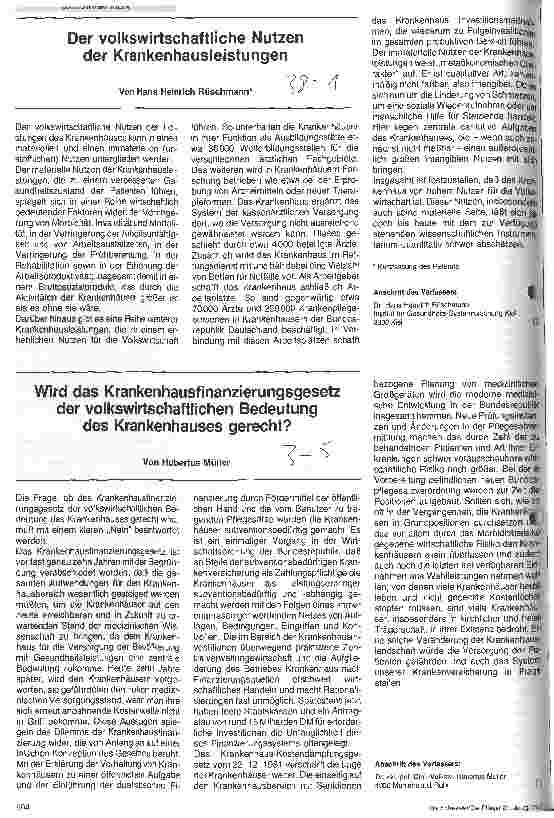 Vorschauseite 1: Wird das Krankenhausfinanzierungsgesetz der volkswirtschaftlichen Bedeutung des Krankenhauses gerecht?