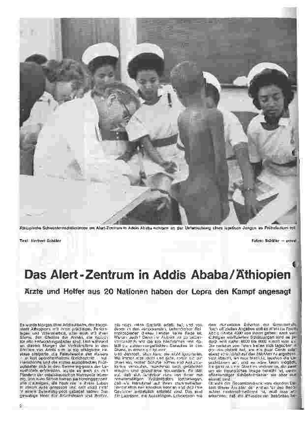Vorschauseite 1: Das Alert-zentrum in Addis Abeba/Äthiopien Ärzte und Helfer aus 20 Nationen haben der Lepra den Kampf angesagt