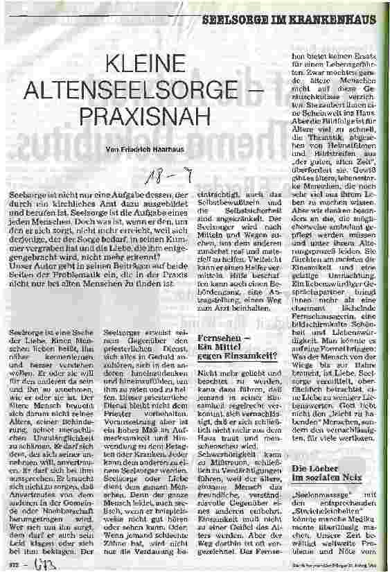 Vorschauseite 1: Kleine Altenseelsorge - Praxisnah