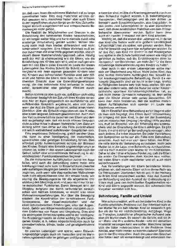 Vorschauseite 2: Förderungsmöglichkeiten für das behinderte Kind und seine Eingliederung in die Gesellschaft