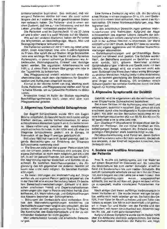 Vorschauseite 2: Die Betreuung einer Patientin mit Schizophrenie bei Debilität