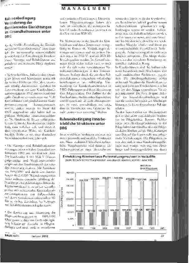 Vorschauseite 2: DRG: Veränderungen der Rahmenbedingungen für den Pflegebereich