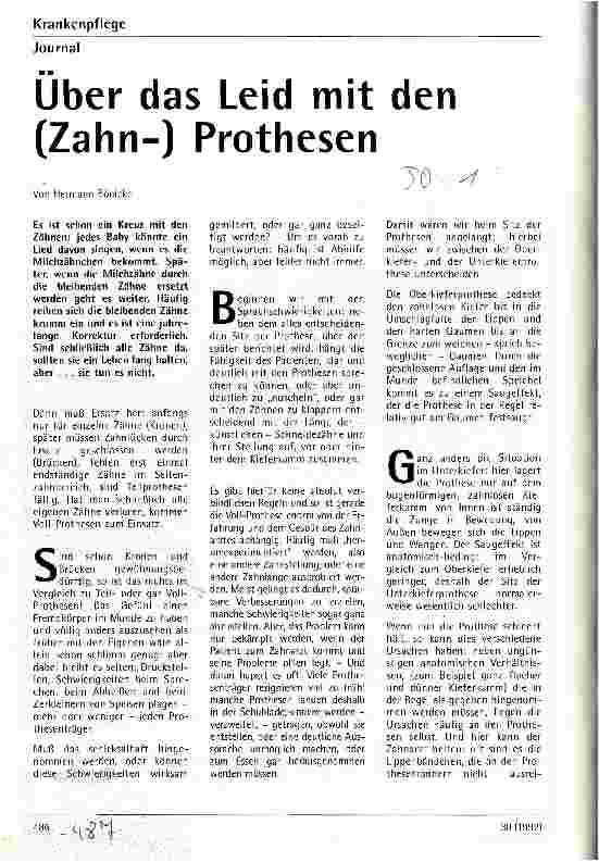 Vorschauseite 1: Über das Leid mit den (Zahn-)Prothesen