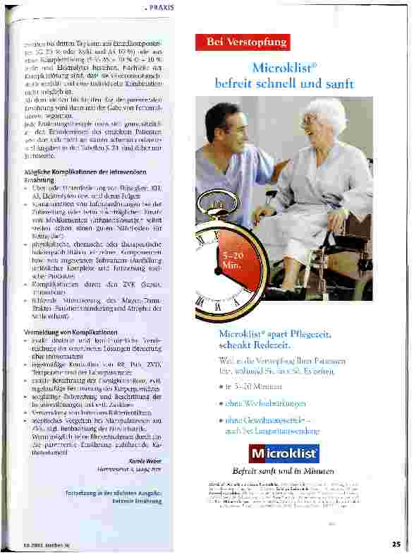 Vorschauseite 3: Parenterale und enterale Ernährung von Patienten in der Intensivpflege 2. Teil