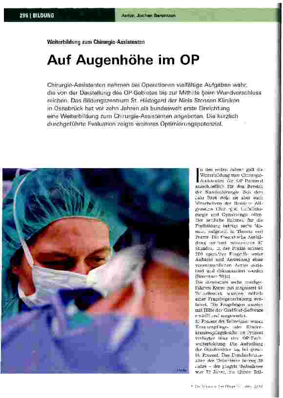 Vorschauseite 1: Auf Augenhöhe im OP