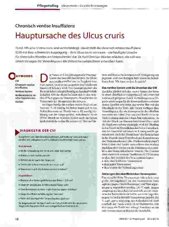 Vorschauseite 1: Hauptursache des Ulcus cruris
