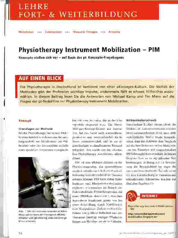Vorschauseite 1: Physiotherapy Instrument Mobilization - PIM