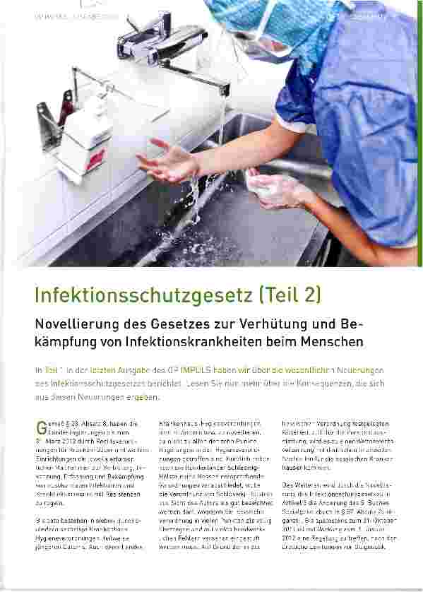 Vorschauseite 1: Infektionsschutzgesetz (Teil 2)Novellierung des Gesetzes zur Verhütung und Bekämpfung von Infektionskrankheiten beim Menschen