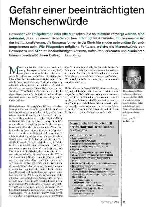 Vorschauseite 1: Gefahr einer beeinträchtigten Menschenwürde