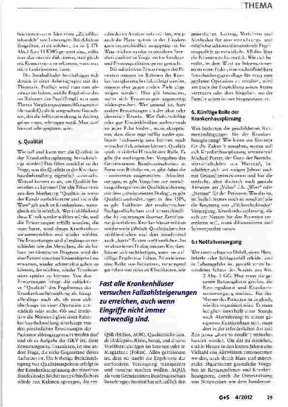 Vorschauseite 5: Krankenhausplanung-Wie kann man Qualitätskriterien einbauen?