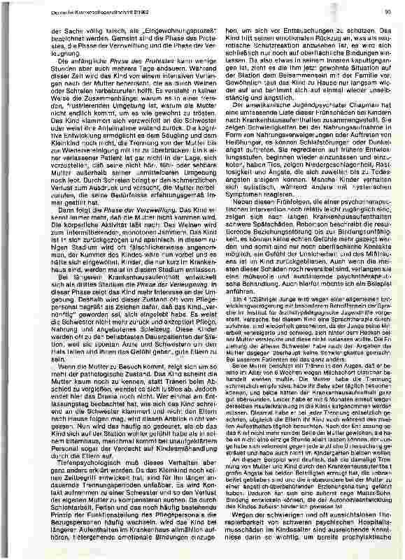 Vorschauseite 3: Die Kinderkrankenpflege - Wesen und Bedeutung psychischer Hospitalismusschäden und Möglichkeiten ihrer Vermeidung bzw. Eingrenzung