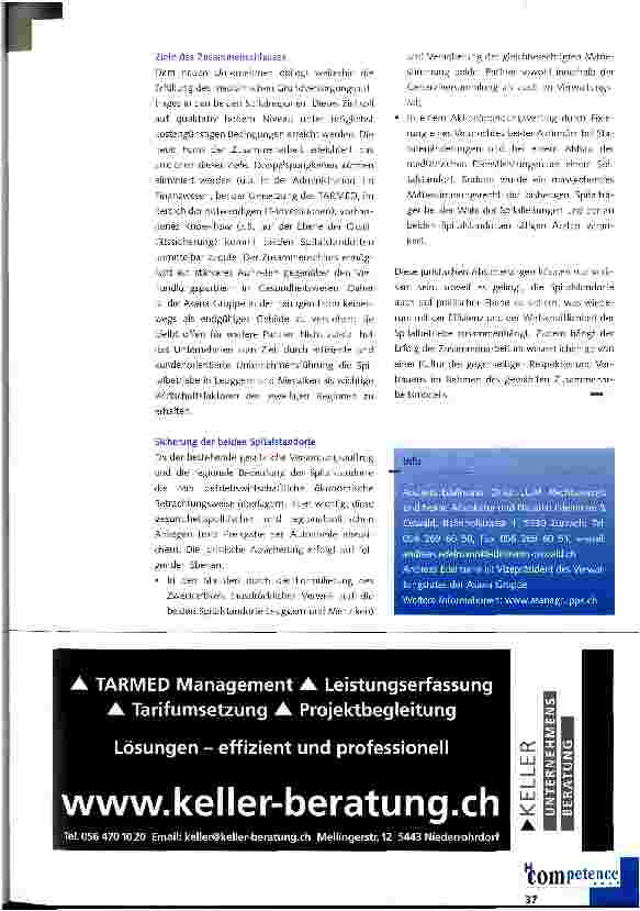 Vorschauseite 3: Asana Gruppe: Spitalfusion im Kanton Aargau