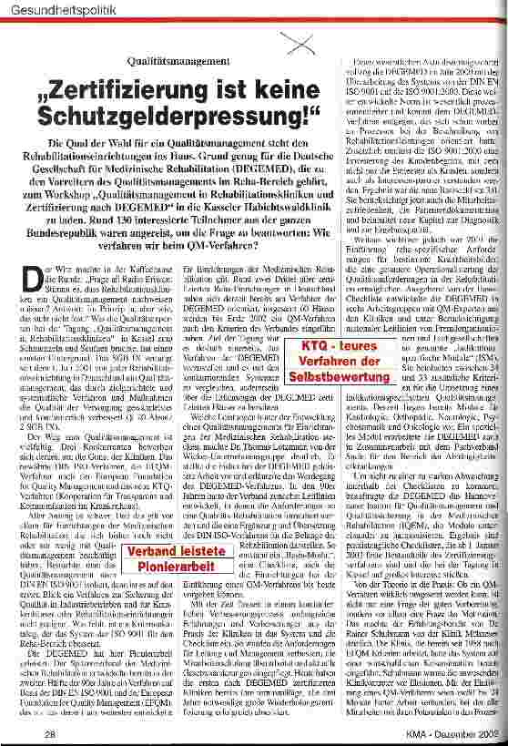 Vorschauseite 1: Zertifizierung ist keine Schutzgelderpressung! Qualitätsmanagement