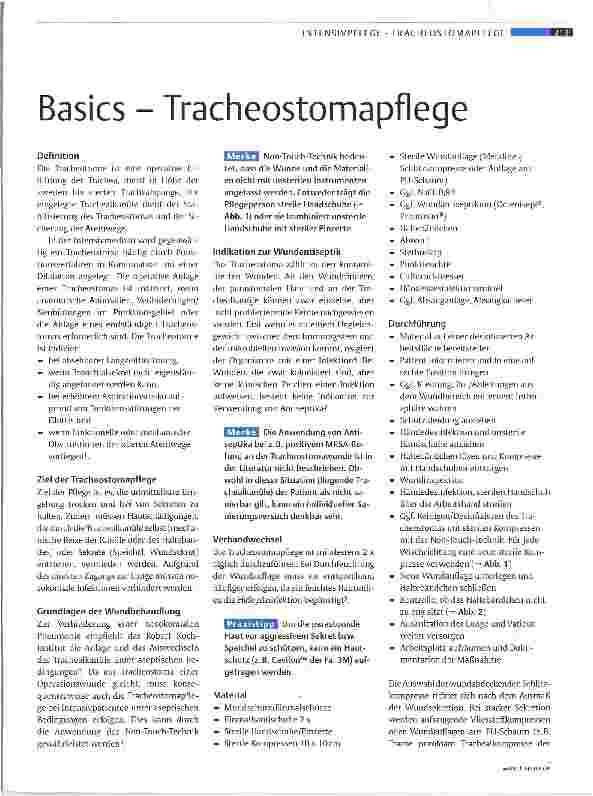 Vorschauseite 1: Basics - Tracheostoma pflege