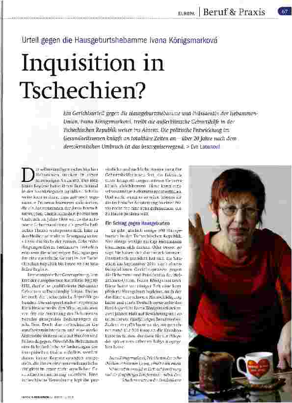 Vorschauseite 1: Inquisition in Tschechien?