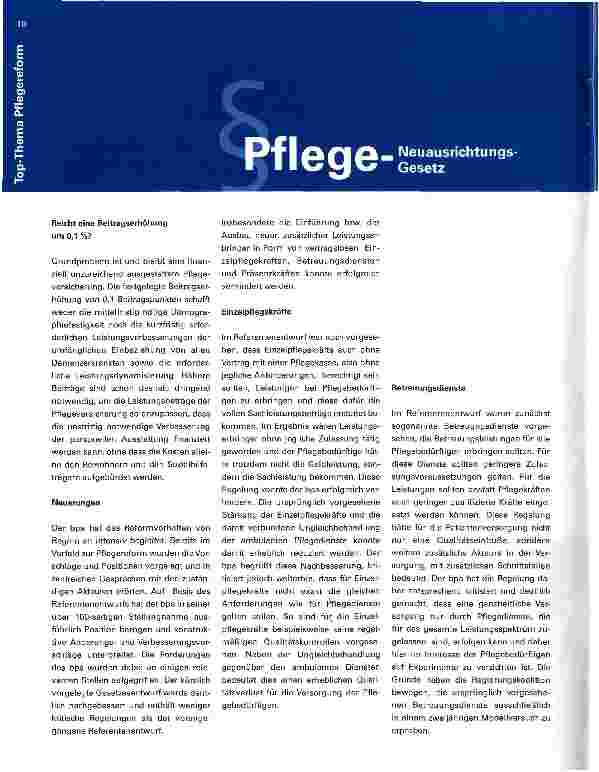 Vorschauseite 3: Änderungen durch das neue Pflege-Neuausrichtungs-Gesetz