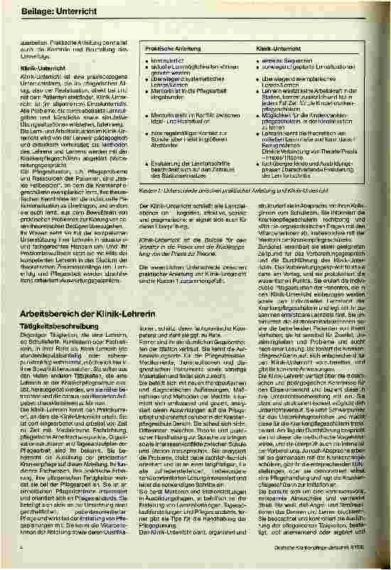 Vorschauseite 3: Klinik-Unterricht - ein curricularer Leitfaden
