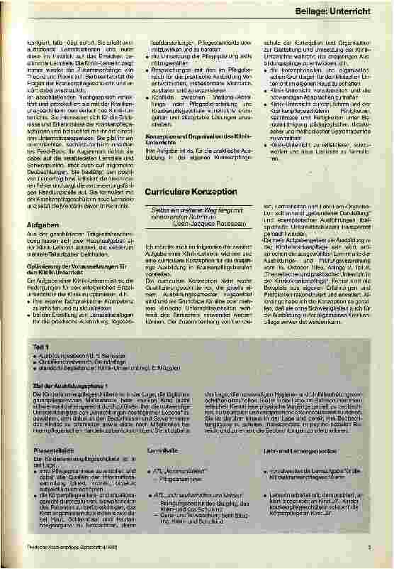 Vorschauseite 4: Klinik-Unterricht - ein curricularer Leitfaden