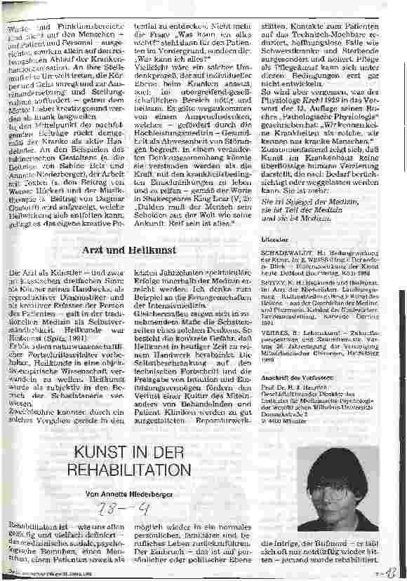 Vorschauseite 1: Kunst in der Rehabilitation