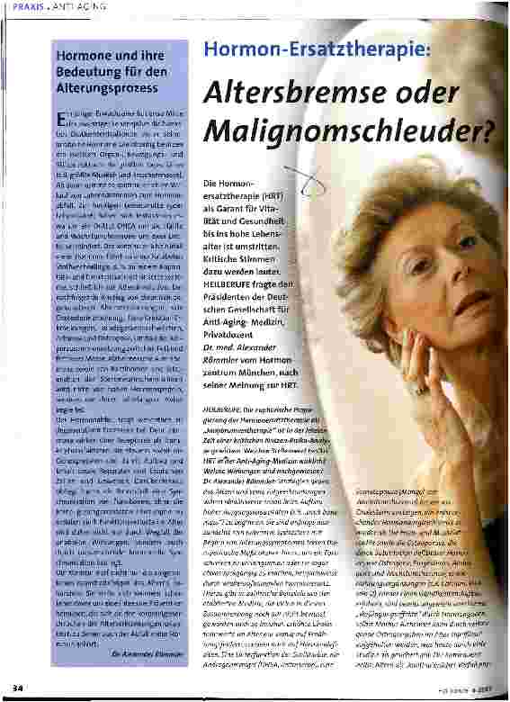 Vorschauseite 1: Altersbremse oder Malignomschleuder?